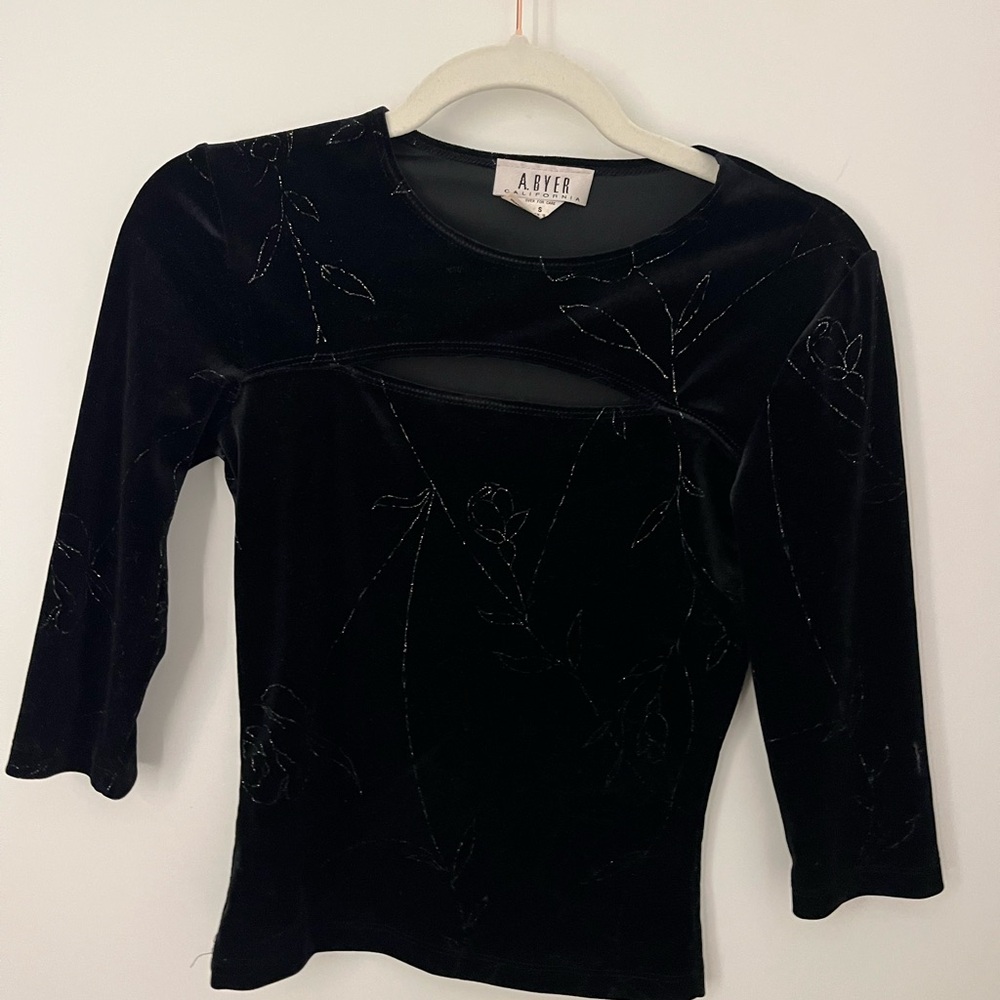 Vintage A.Byer Velvet Black Half Sleeve